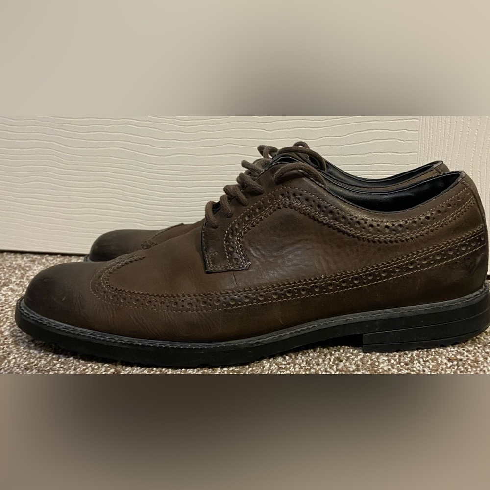 ROCKPORT SP WING TIP MEN'S LACE UP SHOES, SIZE 10 BROWN, K58463 GREAT CONDITION